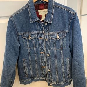 Eddie Bauer Flannel lined Jean Jacket - medium